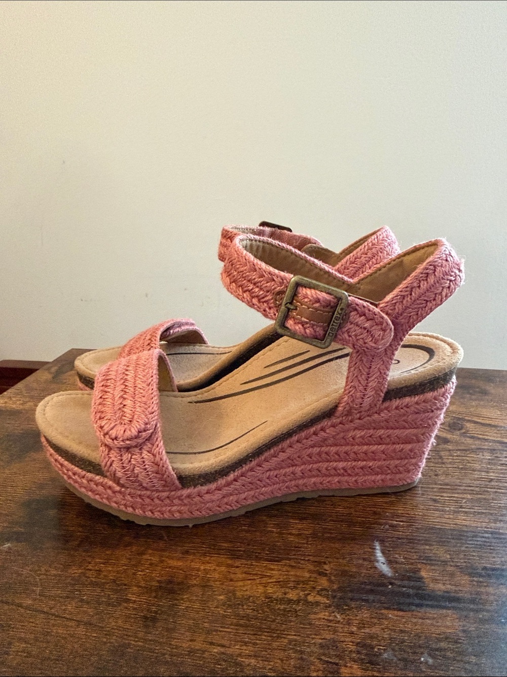 Aetrex dusty rose wedge espadrille size 7 - Picture 3 of 5